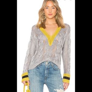 Rag & Bone. Emma V Neck Silver Sweater. Size: US M